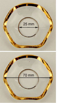 Bild vom Artikel Glasmanschette (gewellter Goldrand, 25 x 70 mm)