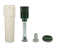 Bild vom Artikel Set Kunststoff-Schaft mit Fassung E 14 für Außen (weiß)