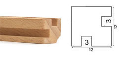 Bild vom Artikel Nutleiste für 4-eckige Pyramide (Nut 3 mm, L 25 cm)