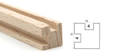 Bild vom Artikel Nutleiste für 4-eckige Pyramide (Nut 4 mm, L 25 cm)