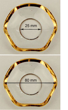 Bild vom Artikel Glasmanschette (sechseckig mit Goldrand)