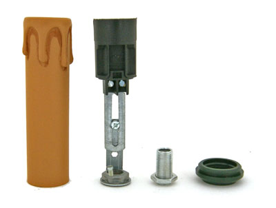 Bild vom Artikel Set Kunststoff-Schaft mit verstellbarer Fassung E 14 für Außen (antik)